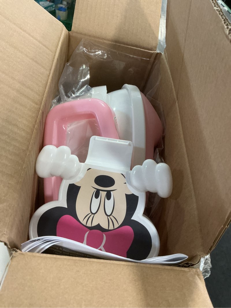 Condition photo showing Good Condition for Bright Starts Disney Junior Minnie Mouse My Size Potty Training Toilet, Toddler Potty Chair with Flushing & Cheering Sounds, Removable Seat with Splash Guard & Handles, Ages 18+ Months, Up to 50 lbs