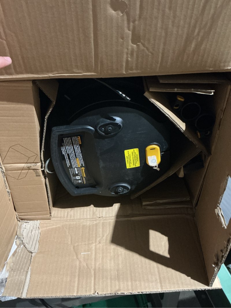 Condition photo showing As Is for vacmaster vk809pwr 0201 8 gallon 5.5 peak hp wet/dry/upholstery shampoo vacuum cleaner