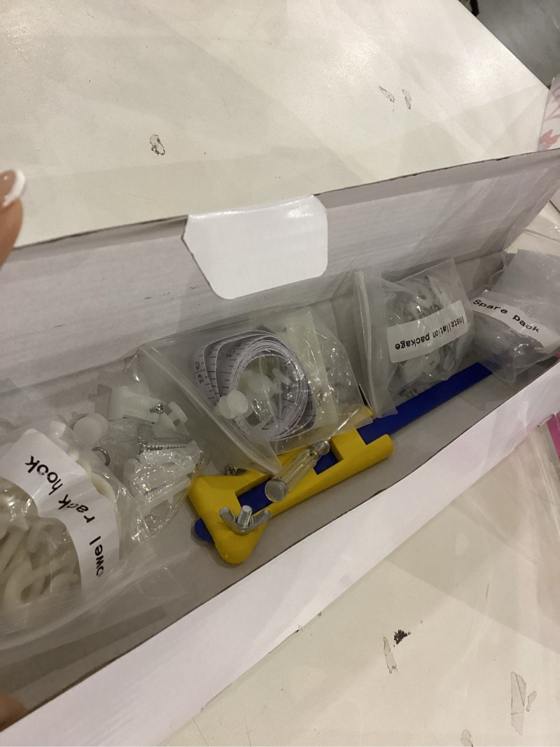 Condition photo showing As Is for AJAZZ Self Adhesive Ceiling Curtain Track Ceiling Mount, Track for Curtains (15FT,4.56M, White) for Smooth Wall - No Drill, Screws, Adhesive Curtain Rod (Non-Flexible) 4.56 Meters, 15 FT White