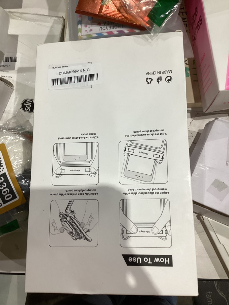 Condition photo showing New/Like New for Niveaya Double Space Waterproof Phone Pouch - 2 Pack, Waterproof Phone Lanyard Case with iPhone 16/15/14/13/12 Pro Max up to 8.3", Phone Dry Bags for Vacation Beach Pool Kayak Cruise Travel Essentials Medium 8.3" Black + Powder Blue