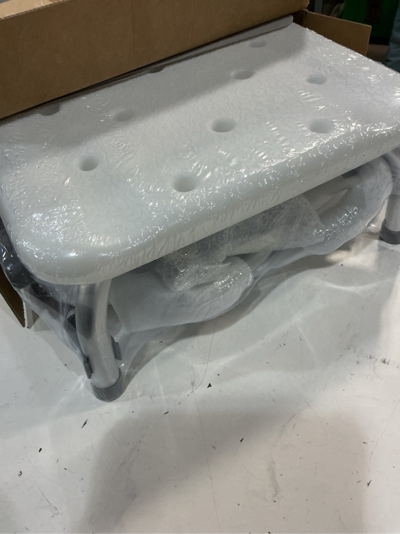 Condition photo showing New/Like New for shower chair for inside shower with arms and back, 500lbs capacity height adjustable shower seat with thickened frame for seniors, elderly and disabled