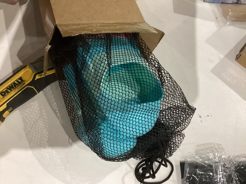 Condition photo showing New/Like New for gintenco swim fins, kids swim training fins for lap swimming, travel size flippers with mesh bag, silicone swimming fins for kids teens adults women men ch12 xxxs(jr 10-11)