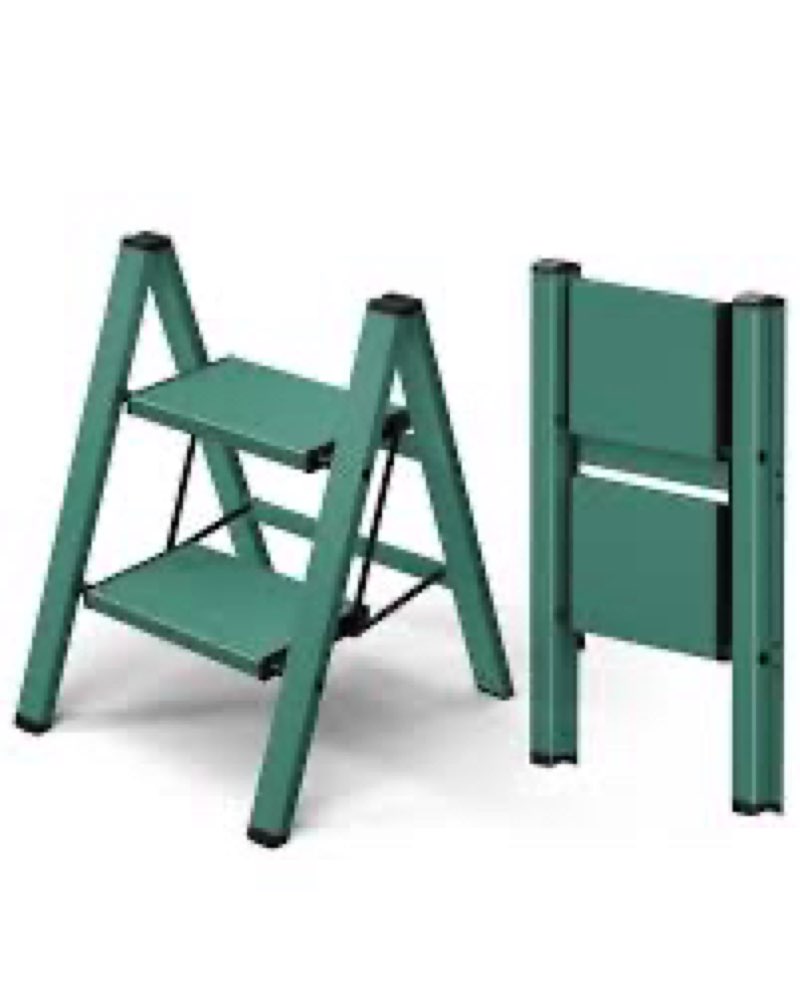 Taranta 2 Step Ladder,Aluminum Lightweight Folding 2 Step Stool with Anti-Slip Wide Pedal,330lbs Cap
