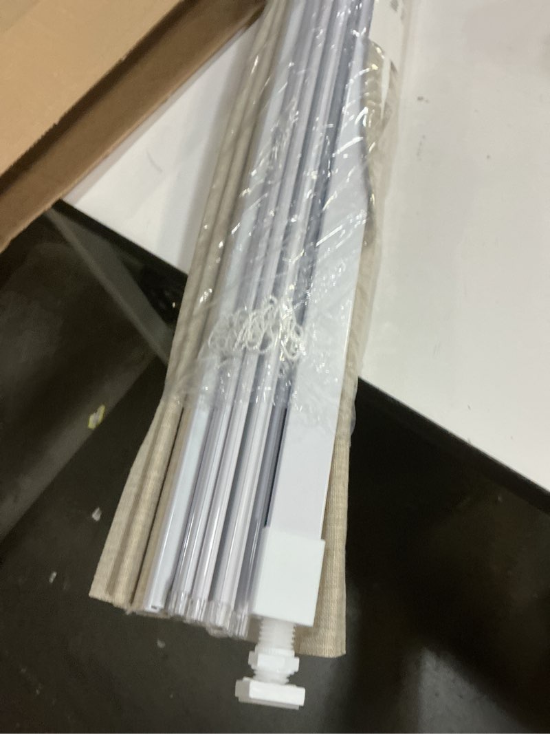 Condition photo showing As Is for lazblinds no tools no drill cordless roman shades for windows, blackout thermal insulated uv blocking window blinds, lightweight fabric blinds for indoor windows, 35" w x 60" h, blackout - beige beige 35" w x 60" h