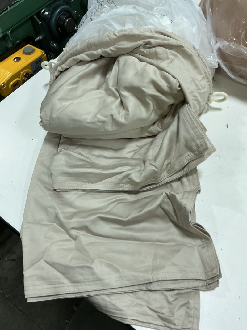 Condition photo showing As Is for bamboo duvet cover set, full/queen, sand