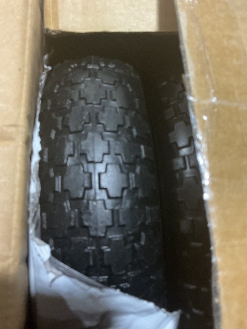 Condition photo showing Good Condition for (2 pack) rrq 10 inch pneumatic wheel 4.10/3.50-4 tire, 10" pneumatic wheels with 5/8" bearings,2.2" offset hub for garden cart, hand truck, lawn cart, mower