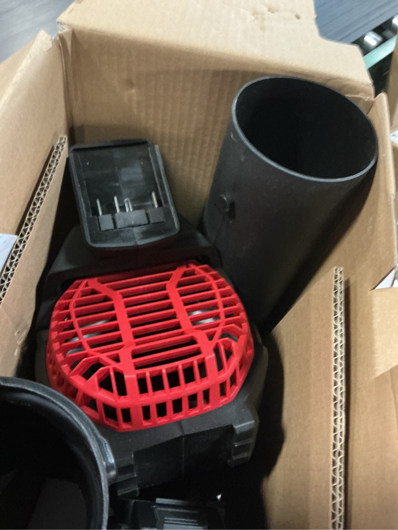 Condition photo showing As Is for hyper tough 20v brushless cordless leaf blower, 460 cfm, 110 mph, 4.0ah battery,