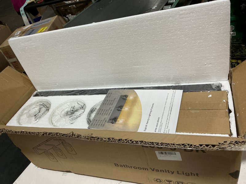 Condition photo showing Good Condition for bathroom vanity light, 3 light matte black vanity lights with clear glass shade, 22in modern wall sconces, bathroom lighting fixtures over mirror for living room 3-light black