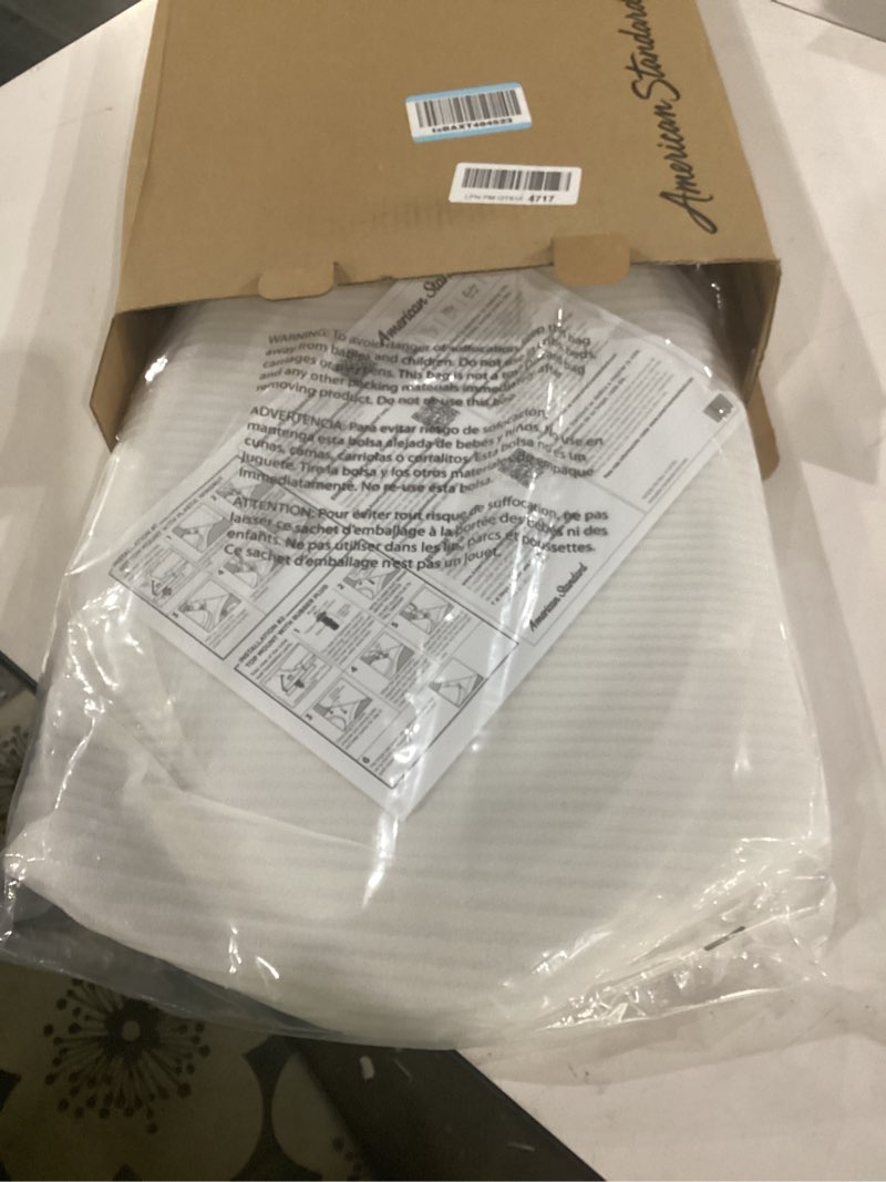 Condition photo showing As Is for american standard 5503a00b.020 transitional elongated toilet seat soft close, white elongated front
