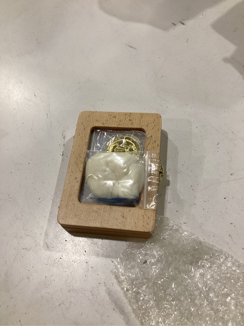 Condition photo showing New/Like New for tooth fairy tooth holder, handcrafted natural wood storage box with fairy gold coin, ideal for baby teeth umbilical cord lanugo, odorless non-toxic keepsake organizer for lost teeth (middle)