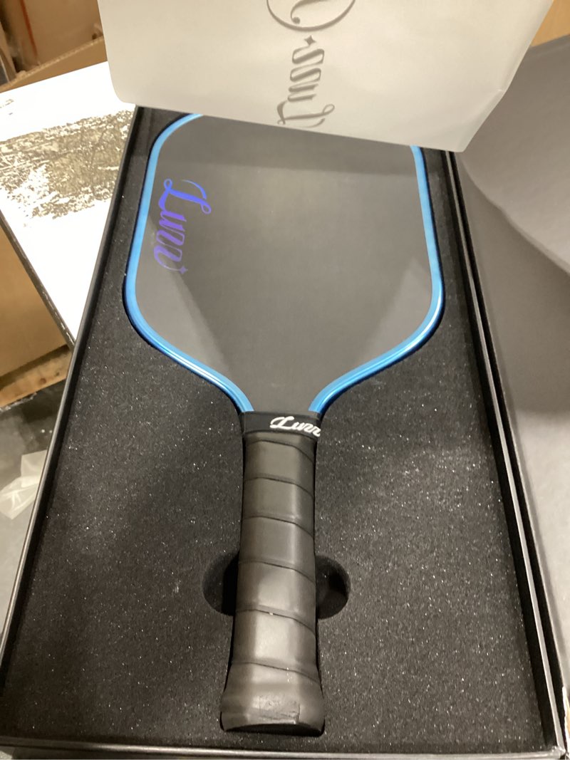 Condition photo showing Good Condition for luzz pickleball paddle, thermoformed candy t700 carbon fiber pickleball paddles friction surface exceptional spin and power 16mm composite pickle ball rackets for players blue blaze inferno