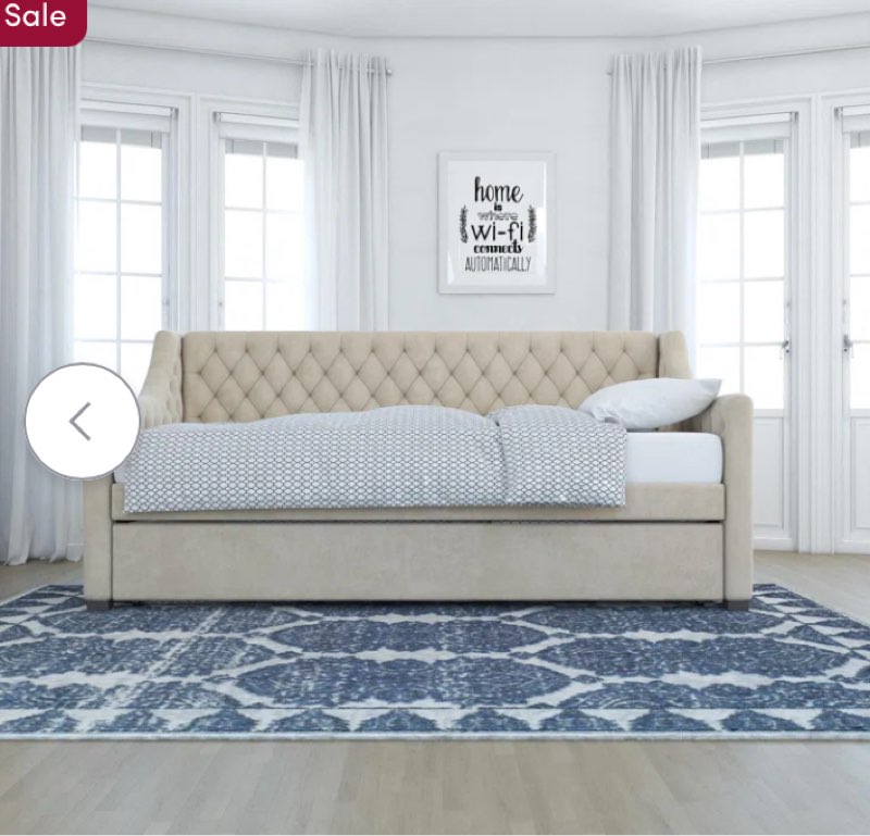 ( incomplete only 1 box)Monarch Hill Ambrosia Upholstered Daybed with Trundle twin 