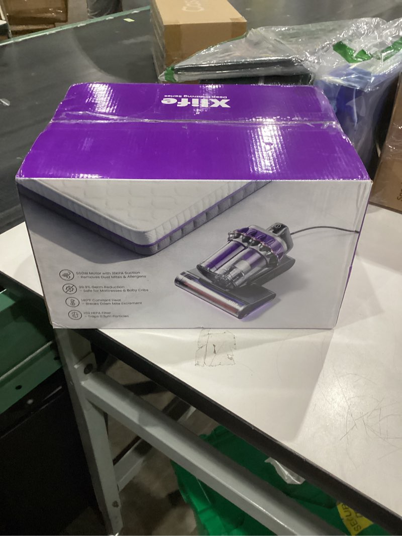 Condition photo showing New/Like New for Xlife Mattress Vacuum Cleaner, Bed Vacuum with 2 Roller Brushes for Pet Hair, 253.7nm UV-C Light, 140F° Heating, 550W 16KPA Suction, HEPA Filter Couch Vauum for Bed, Sofa, Pillow, Baby Crib (Corded