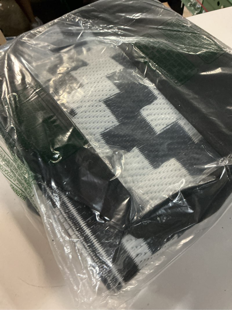 Condition photo showing Good Condition for sand mine waterproof outdoor rug 6x9 ft, reversible mats, modern area rug, large floor mat and rug for outdoors, rv, patio, backyard, deck, picnic, beach, trailer, camping, black & white lattice black & white 6' x 9'