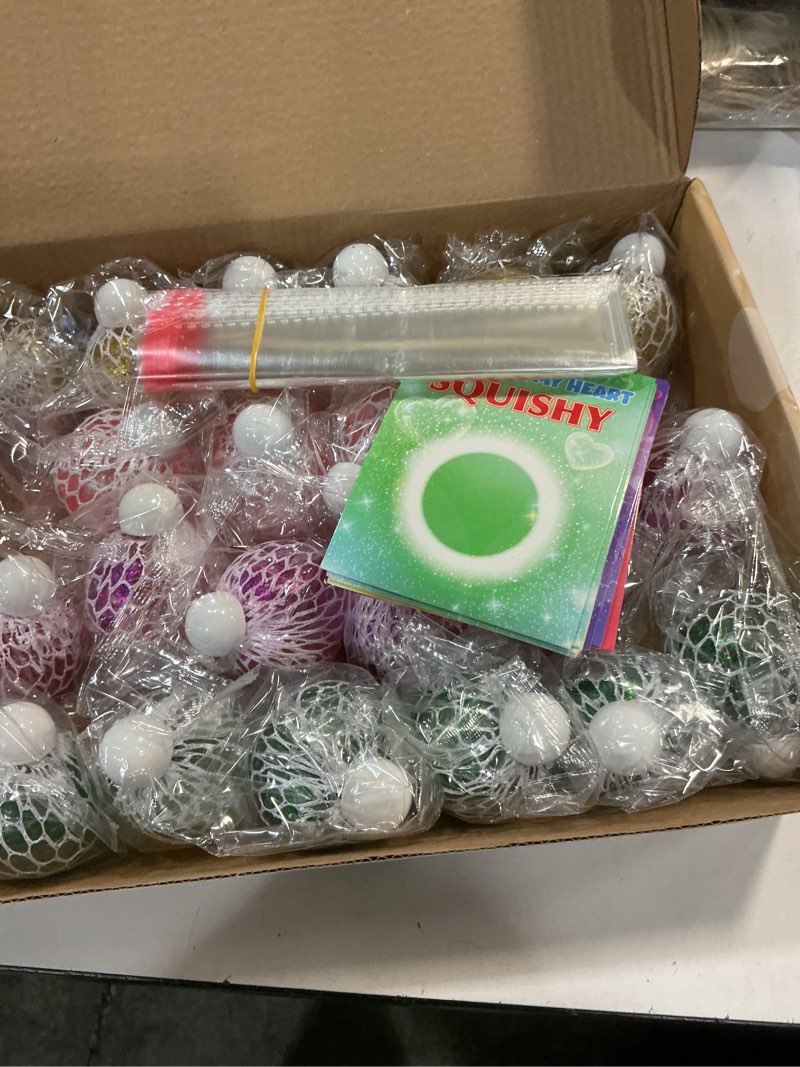 Condition photo showing New/Like New for SpringFlower 24 Pack Valentines Day Card,Valentines Day with Squeeze Stretch Fidget Toy Ball,Kids School Classroom Valentines Card Gifts Exchange Valentine Party Favors Prize for Kids