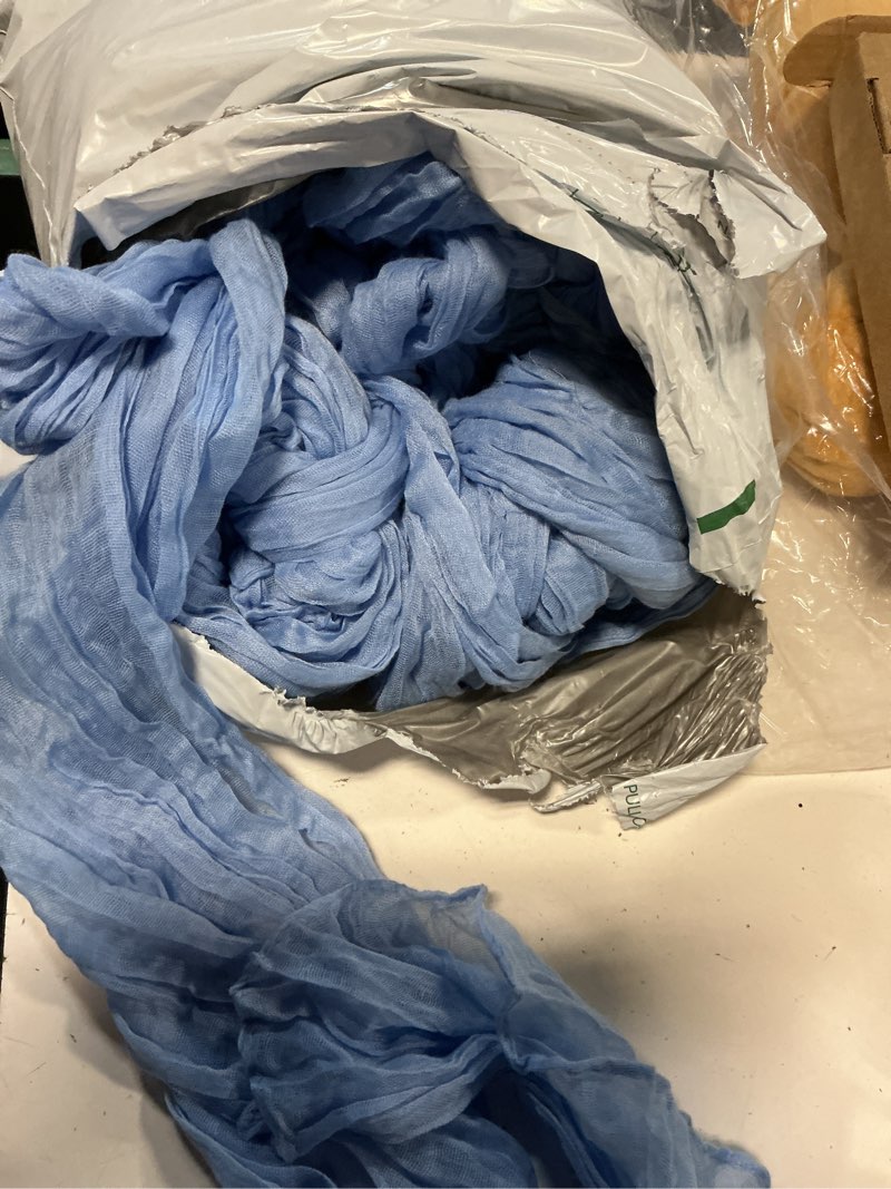 Condition photo showing Good Condition for 10 pack dusty blue cheesecloth table runner 17x108 inch boho gauze cheese cloth table runners for wedding party baby shower birthday home decor