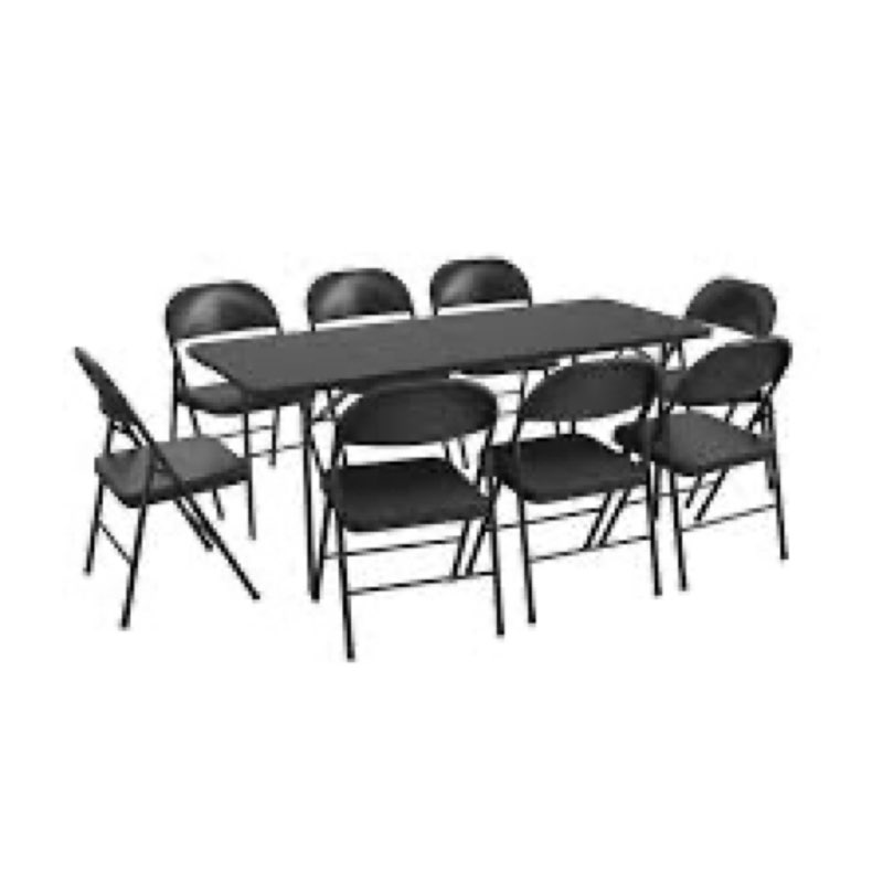 cosco 2.5-ft x 6-ft indoor rectangle resin black folding banquet table