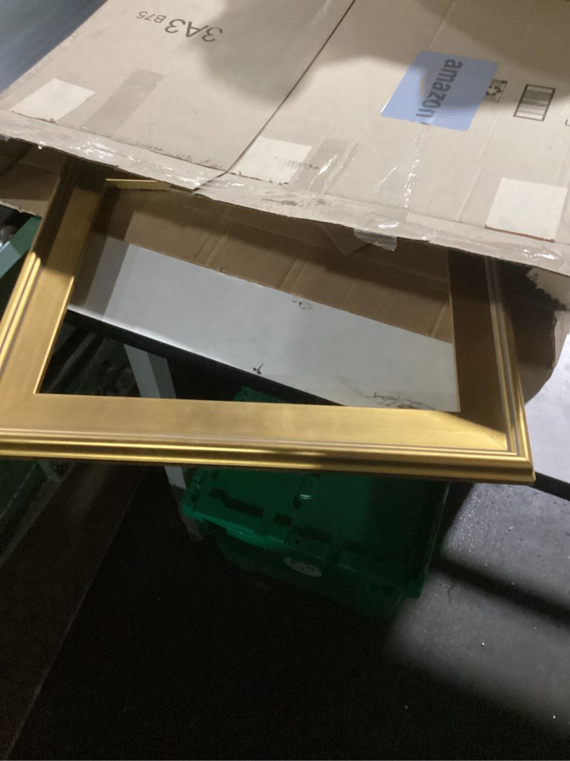 Condition photo showing Good Condition for Creative Mark Plein Air Style Frame, Hand Leafed Gold, 14x18-2.75" Wide Moulding with 1/2" Rabbet Depth, Open Back W/O Glazing, Museum Quality, For Art Panels, Stretched Canvas, Pictures & More 14x18" Gold