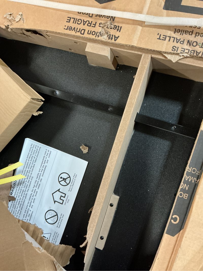 Condition photo showing As Is for GoSports 7 ft Pool Table with Wood Finish - Billiards Game Room Table for Adults & Family Gray 7 ft