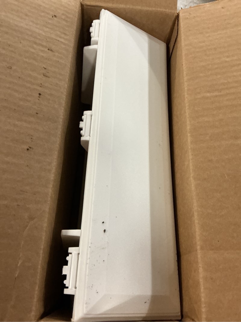 Condition photo showing As Is for architectural mailboxes windsor plastic wall mount white mailbox