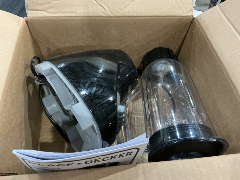 Condition photo showing As Is for black+decker crush master blender, 10-speeds with stainless steel blades, black, bl2010bp plastic