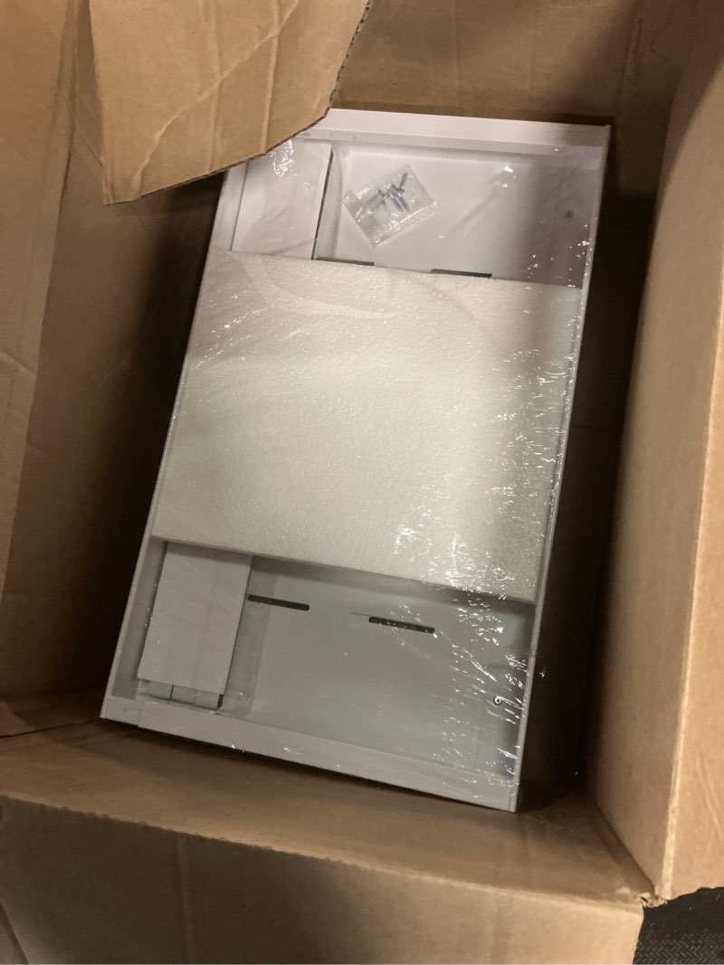 Condition photo showing New/Like New for 1 pack expandable pull out cabinet organizer 21\"deep with raising pad for framed cabinets, upgrade 3 slide rails slide out drawers, roll out shelves adhesive,adjustable width 12.05\"-20.4\"white