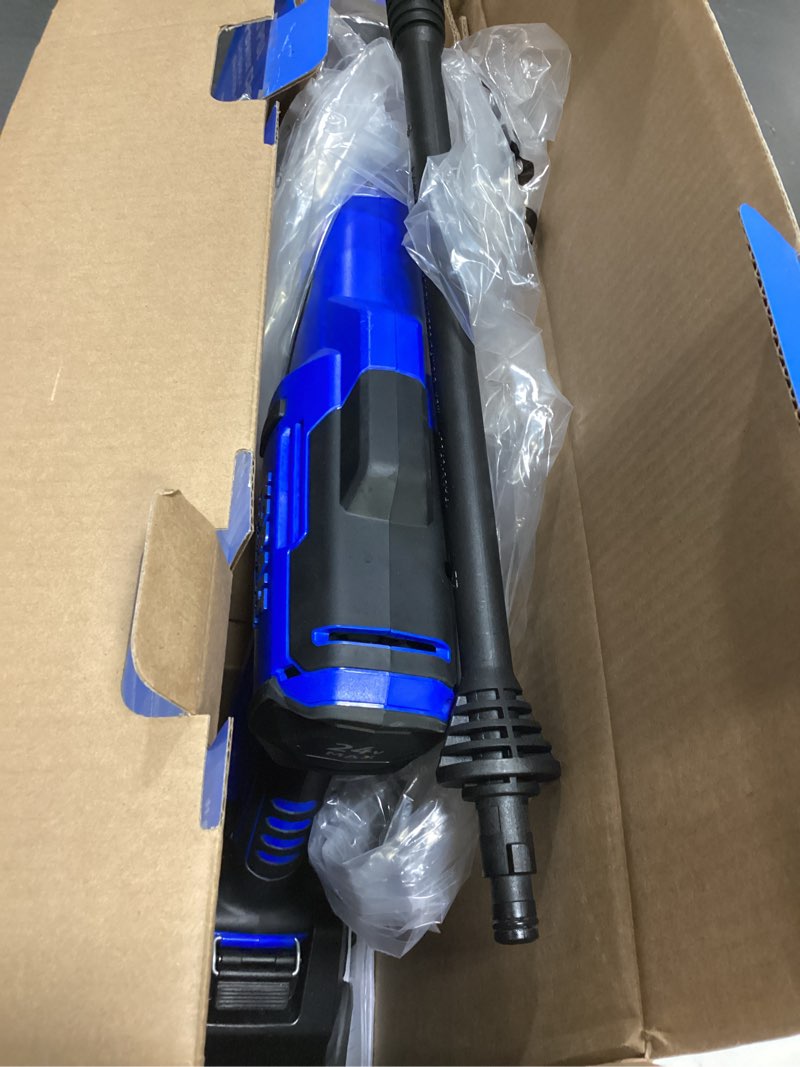 Condition photo showing As Is for kobalt 700-psi 0.8-gpm cold water battery outdoor power cleaner with 1 spray tips