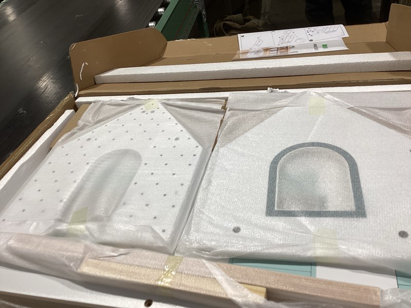 Condition photo showing Good Condition for OOOK Wooden Dollhouse with Liftable Elevator - 2.6 Feet High Modern Doll House for Kids Toddlers - Including 21 Furniture Pieces, 4 Family Dolls, and 1 pet