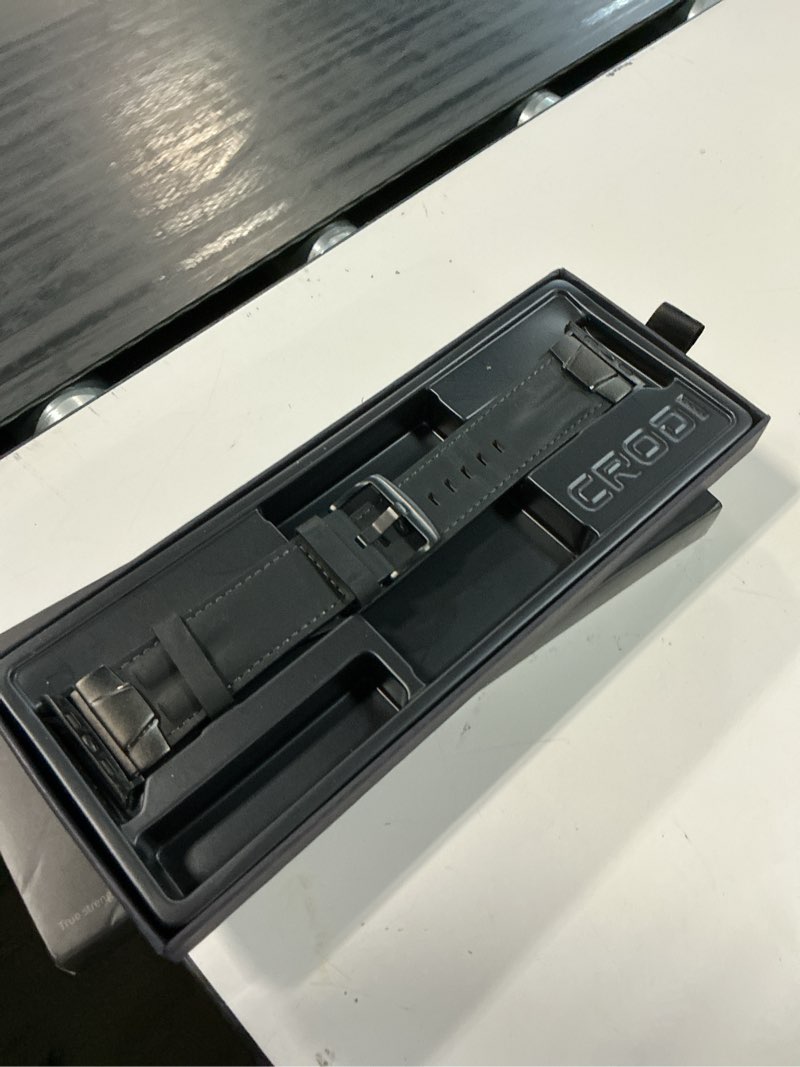 Condition photo showing Good Condition for leather band compatible with apple watch ultra band 49mm 46mm 45mm 44mm 42mm men,genuine leather replacement strap with rugged metal connector for iwatch series 11 10 9 8 7 6 5 4 se/ultra 3 2 1 black/retro black 49mm/46mm/45mm/44mm/42mm(series 3 2 1)