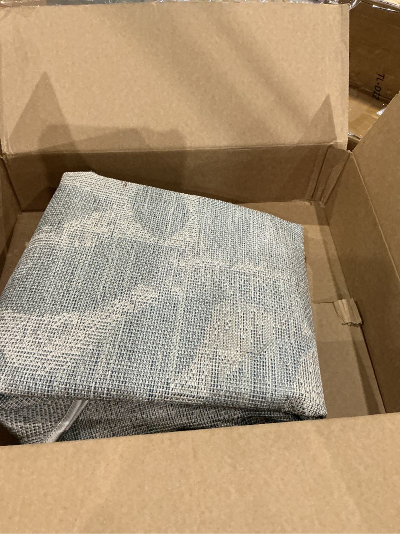Condition photo showing Good Condition for jinchan round rug 4ft modern area rug 4' round circle mat washable abstract distressed floor cover blue multi print contemporary non-slip overdyed thin carpet for entryway kitchen living room 4' (round) distressed blue multi