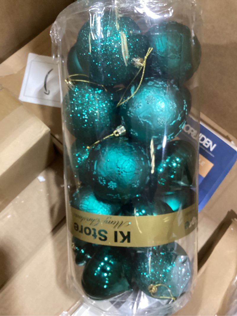 Condition photo showing New/Like New for ki store black christmas balls 20pcs 3.15-inch christmas tree decoration ornaments for xmas tree halloween wreath garland decor ornaments hooks included black 3.15-inch