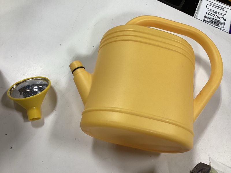 Condition photo showing Good Condition for 1 gallon watering can for indoor plants, garden watering cans for outdoor plant house flower, modern plant watering can large long spout with sprinkler head yellow 1 gallon