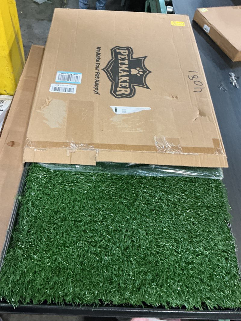 Condition photo showing Good Condition for Artificial Grass Puppy Pee Pad for Dogs and Small Pets - 20x25 Inch, Reusable 3-Layer Turf Pads for Dogs with Tray - Indoor and Outdoor Fake Grass Potty Pet Supplies by PETMAKER Medium 3-Layer System