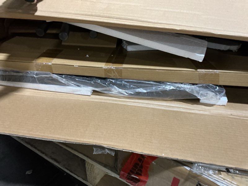 Condition photo showing As Is for VECELO 5-Piece Table Home Kitchen Small Space Breakfast Nook, 4 Faux Leather Metal Frame Chairs, Dining Set for 4, Retro Brown