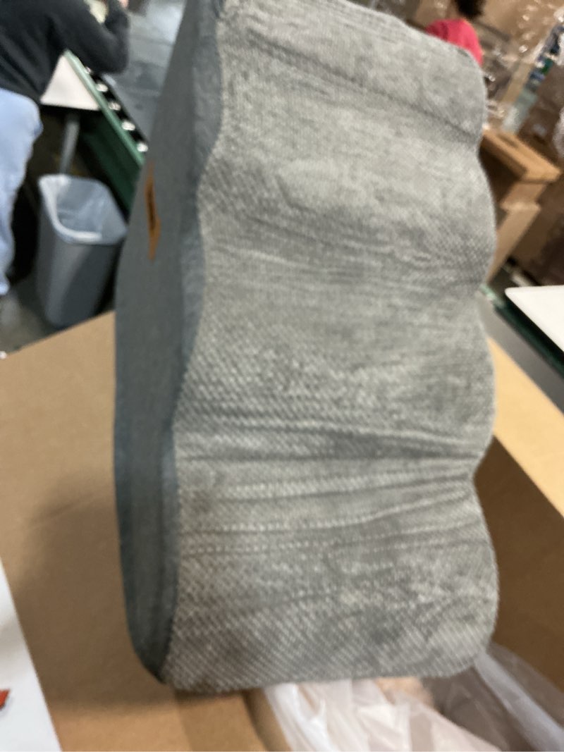 Condition photo showing As Is for Romrol Dog Stairs Ramp for High Beds Couches, 33D High Density Foam Pet Steps with Durable Non-Slip Waterproof Fabric Cover, Dog Stairs for Small Dogs or Cats or Pets, 4-Step,Grey 4 Step-20.8"H Fleece-Grey