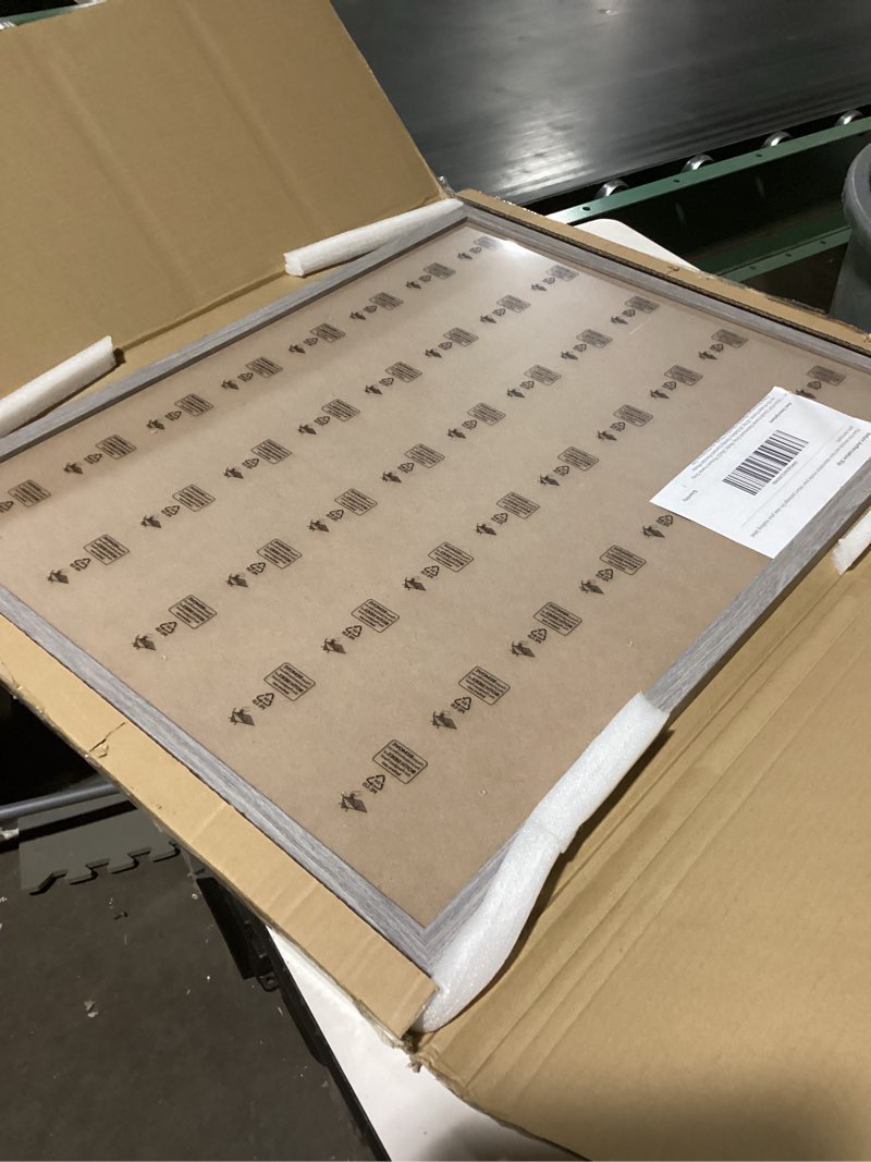 Condition photo showing New/Like New for 22x28 Frame Distressed Gray, Rustic 28x22 Picture Frame Grey, Art Pic Poster Frame, 22 by 28 Gallery Family Concert Portrait Photo Frame Anniversary/Birthday/Wedding/Thank you/Christmas Gift Rustic grey 22x28in