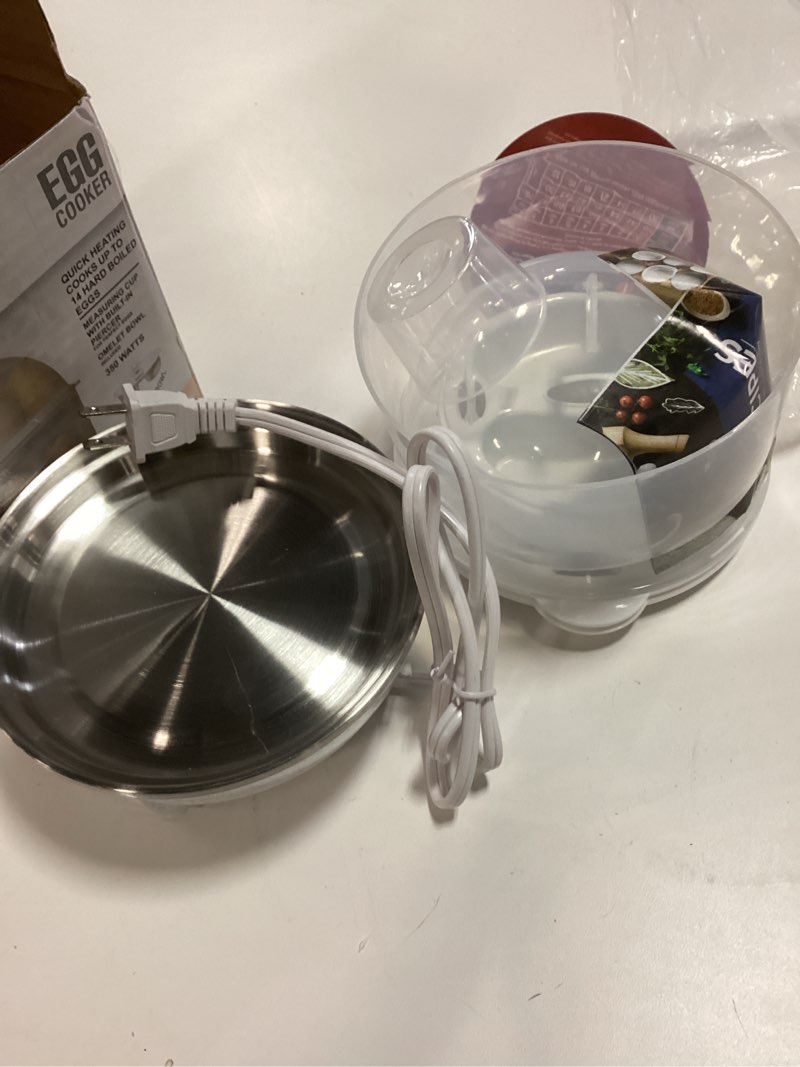 Condition photo showing Good Condition for 4 in 1 electric egg cooker | Boils upto 14 eggs | Poacher | Omelet maker | Vegetable steamer, dumpling & More | Marble 14-Eggs Marble