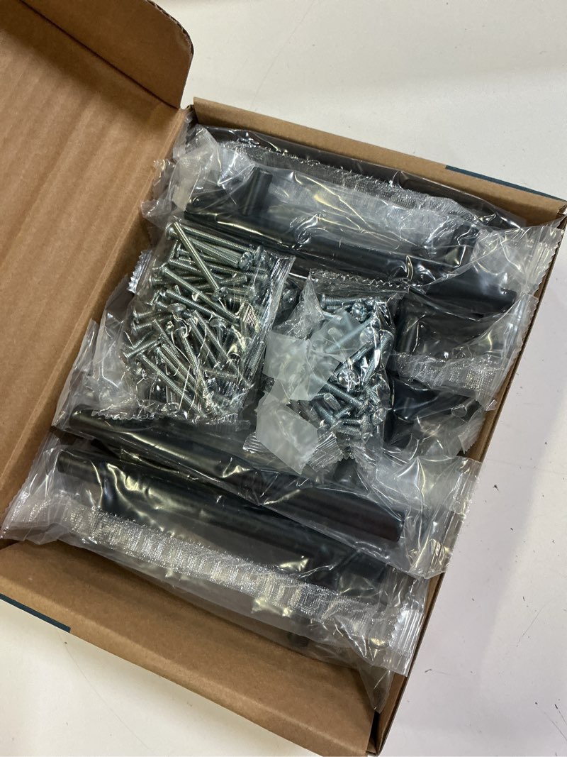 Condition photo showing New/Like New for style selections 3-3/4-in , 96mm center to center matte black cylindrical handle 25 -pack