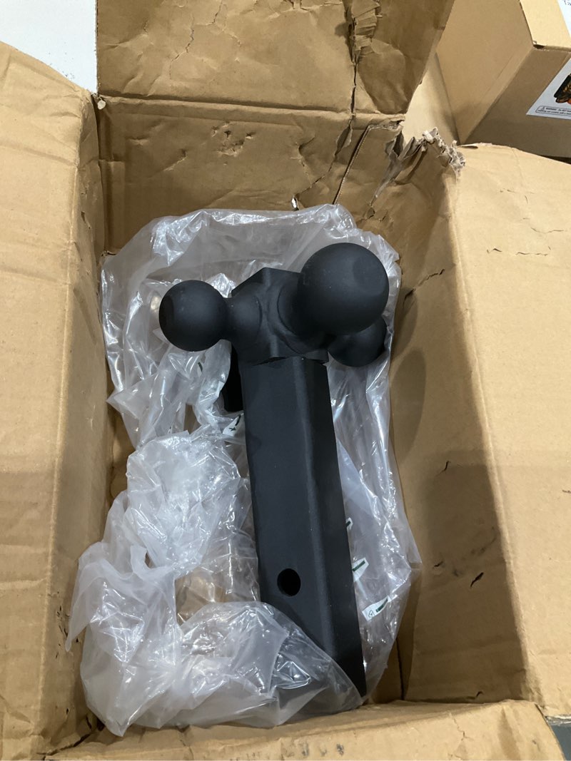 Condition photo showing Good Condition for 360° swivel trailer hitch, tri-ball mount with pin & heavy duty hook, matte black plated trailer ball size 1-7/8", 2" and 2-5/16", fit 2 inch hitch receiver, rotating ball hitch, towing hitch