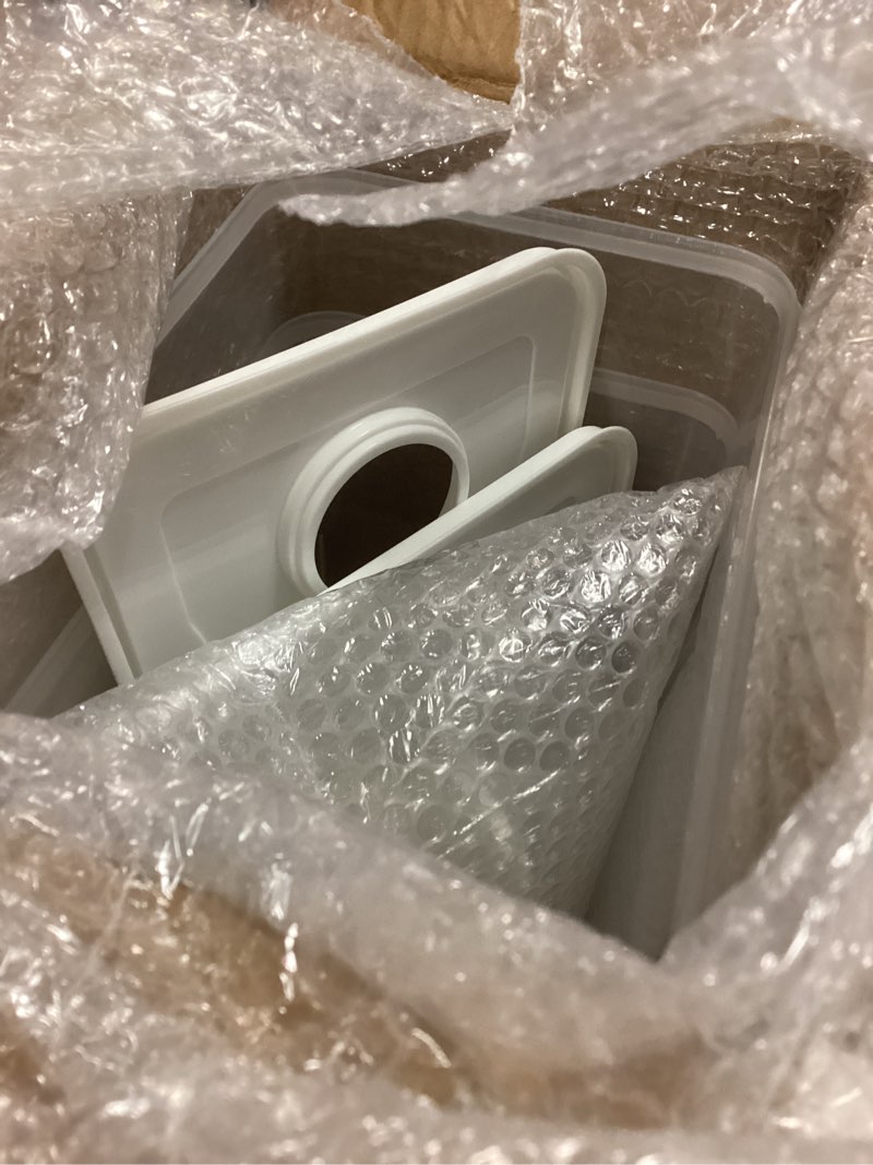 Condition photo showing Good Condition for Domensi 2 Pack 2 Gallon Drink Dispenser for Fridge with Spigot Water Dispenser Leak Proof Lids Filter Screen Beverage Juice Container Sealed Plastic Lemonade Milk Cold Hot Drink Tea Jug for Party 2 2 Gallon