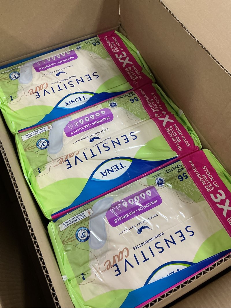 Condition photo showing New/Like New for tena sensitive care incontinence pads for women, bladder control & postpartum, maximum absorbency, regular - 168 count regular 168