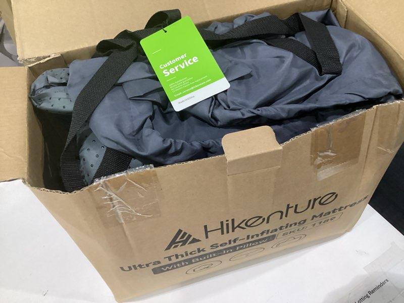 Condition photo showing Good Condition for hikenture self inflating sleeping pad for camping, 3'' ultra thick camping pad with pillow, 9.5 r-value insulated camping mattress, 4-season inflatable foam camping mat for car, tent, cot grey