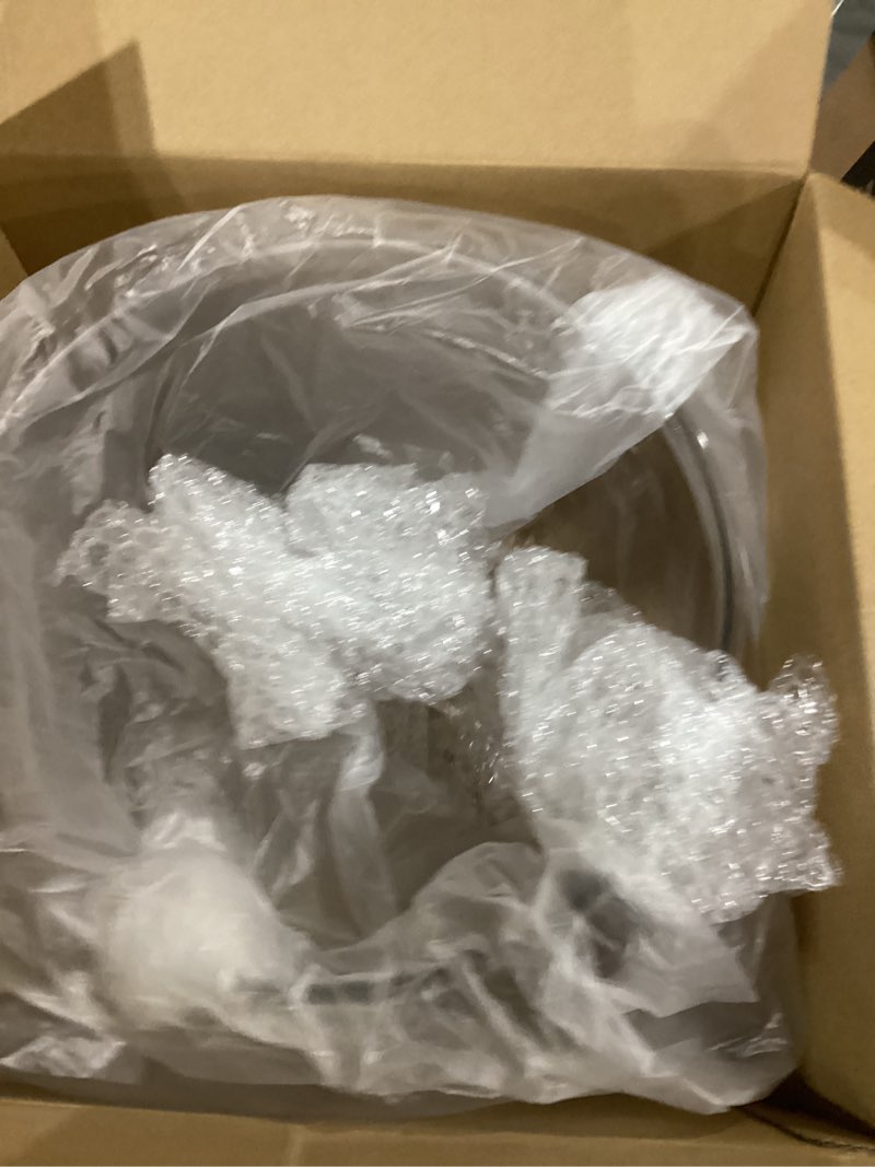 Condition photo showing As Is for Geelin 5 Gallon Plastic Fish Tank Large Bowl Shatterproof with Crystal Clear Clarity for Terrarium, Flower Vase Centerpiece Gift for Fish Lovers (Round) 5 Gallon Round