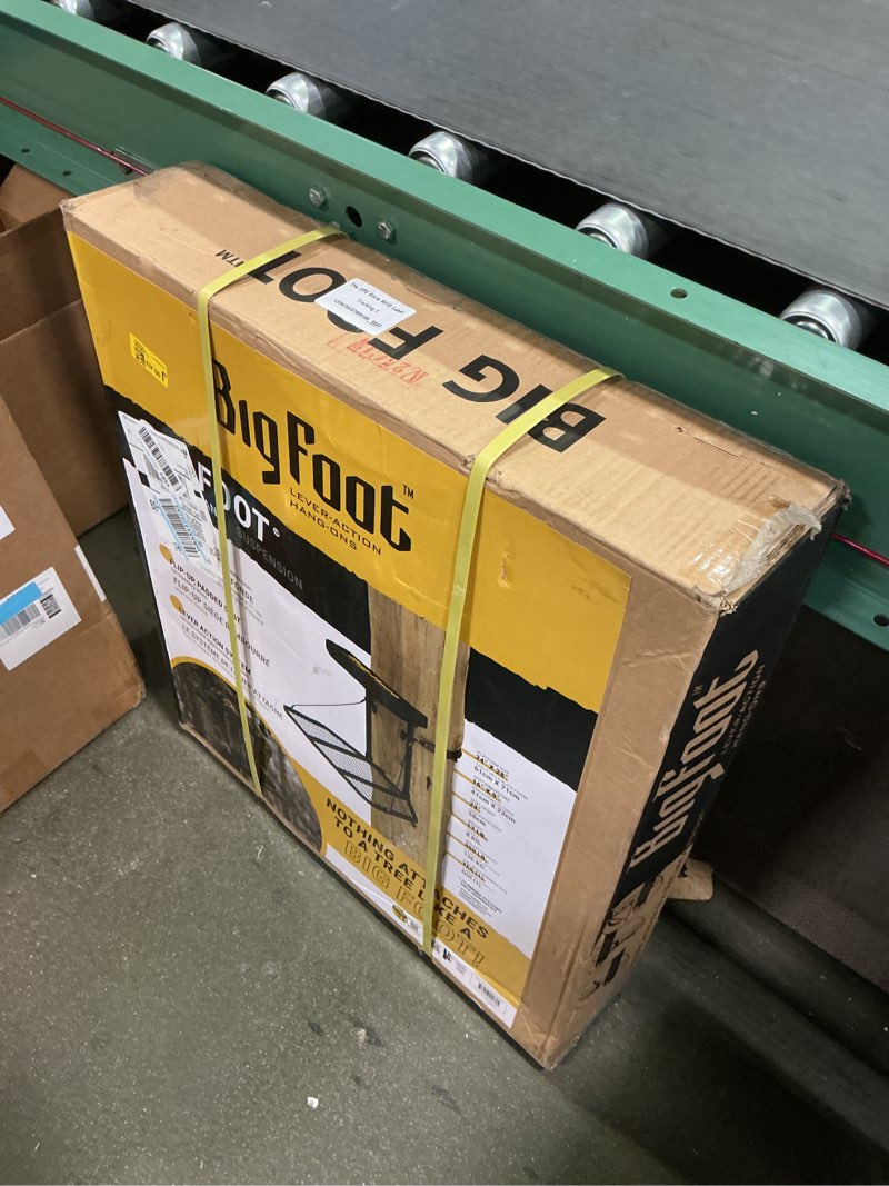 Condition photo showing New/Like New for Rivers Edge RE555 Big Foot Lever-Action Hang-On Treestand, Lightweight, Flip-Up Padded Seat, 24” x 28” Platform
