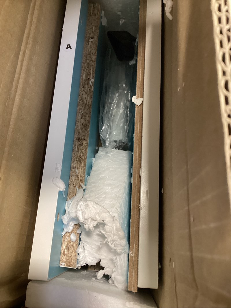 Condition photo showing Good Condition for Furinno LUDER Book Shelf, 5-Cube Bookshelf, Reversible Bookcase, 9.4" x 19.5" x 31.5", for Living Room, Bedroom, Home Office, White/Light Blue White/Light Blue 5-Cube