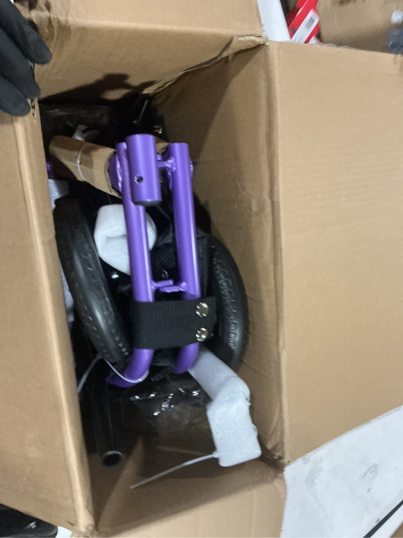 Condition photo showing New/Like New for walk mate 3 wheel rollator walker with seat for slim seniors | backrest lightweight foldable travel walker ideal for elderly, 8 inch tri-wheel modern mobility walking aid aluminum, purple
