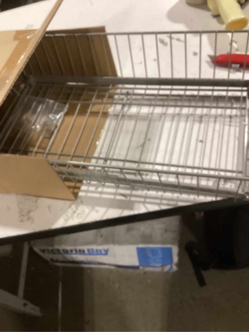 Condition photo showing Good Condition for ClosetMaid 11 in. Pull Out Cabinet Organizer, Heavy Duty, Slide Out Pantry Shelves Drawers for Kitchen, Bathroom, Nickel 11-Inch One Tier Nickel