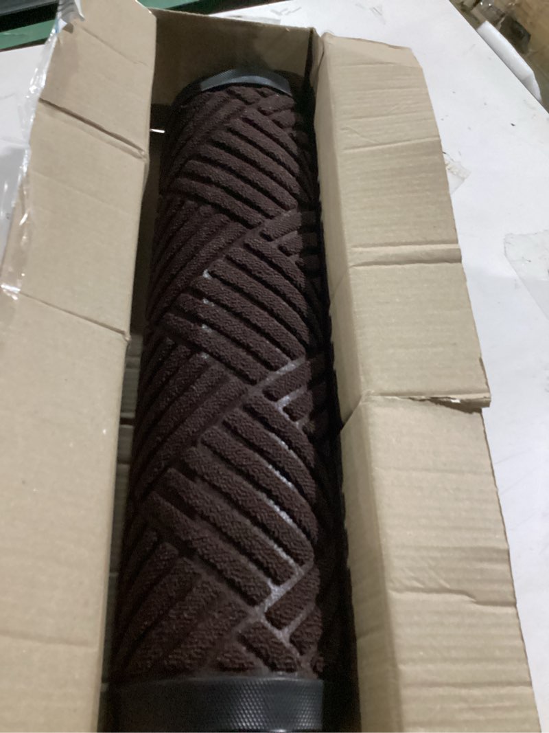 Condition photo showing Good Condition for olanly front door mat outside entrance 47x23, absorbent, heavy duty sturdy natural rubber doormat indoor outdoor, stain and fade resistant, non-slip low profile floor mat for entryway, brown diamond 47" x 23" brown diamond