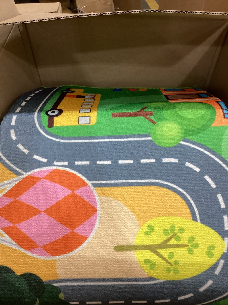 Kids Carpet Playmat Rug 59"x39.4", Car Rug for Kids Cars, Non-Slip Town City Road Map Kids Rugs for Playroom Bedroom Boys, Kids Cars Play Mat Track Road Rugs for Kid(59X39.4Inch,Green)