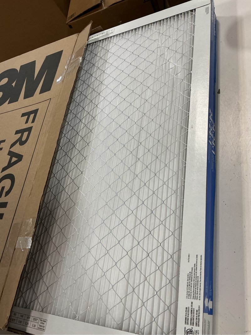 Condition photo showing New/Like New for Filtrete 24x24x1 AC Furnace Air Filter, MERV 13, MPR 1900, Premium Allergen, Bacteria & Virus Filter, 3-Month Pleated 1-Inch Electrostatic Air Cleaning Filter, 2-Pack (Actual Size 23.81x23.81x0.78 in)